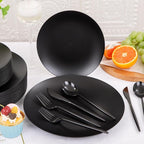 ejonirinjonir 150pcs Frosted Black Plastic Plates Plastic Plate - Image 4