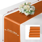 Manyshofu Burnt Orange Satin Table Runner 12x108 - Image 4