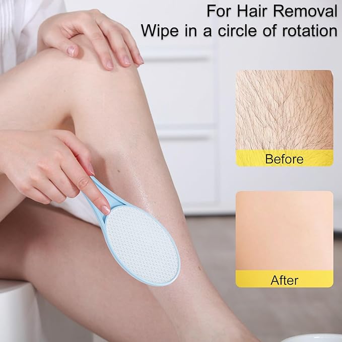 Nano Glass Foot File Callus Remover, 2 Pcs Hard and Dead Skin Remover for Feet, Double Sided Foot Scrubber Pedicure Tool, Hair Eraser for Softer and Smoother Feet Hands, Blue, Random Glass
