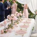 KIRE 210Pcs Clear Pink Plastic Plates - Image 8