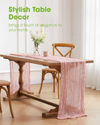 Pureegg 2-Pack Cheesecloth Table Runner, Baby Shower, Wedding and Farmhouse - Image 2