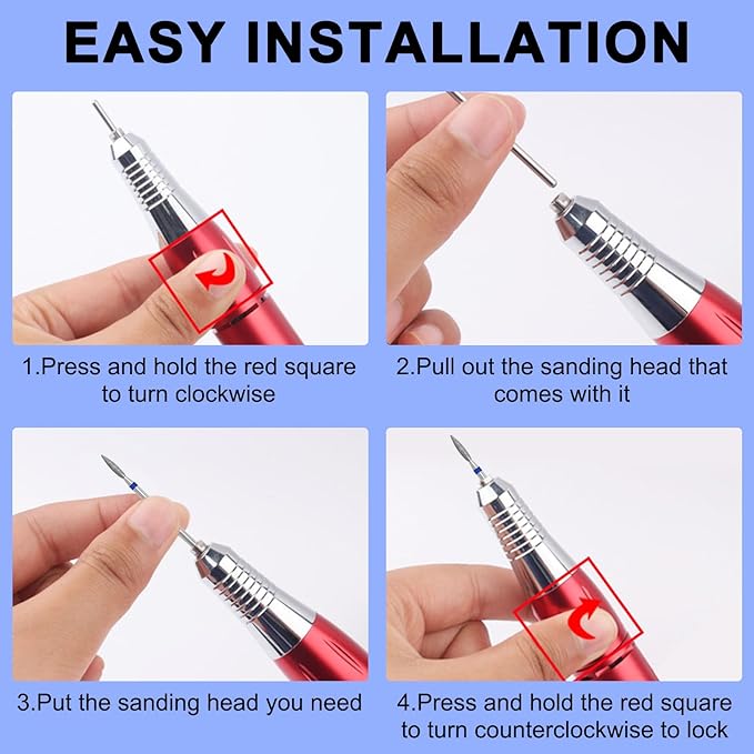 Cuticle Nail Drill Bit, Nail Drill Bits Professional Diamond Bits for Nails Nail Buffer Bit Nail Trimer, Under Nail Cleaner Cuticle Remover Nail Prepare, Nail Supplies for Nail Techs (Medium)