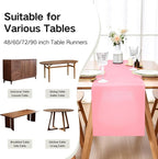 Wolkemer Farmhouse Pink Table Runner Dining Table Runners 90 Inches Long | - Image 5