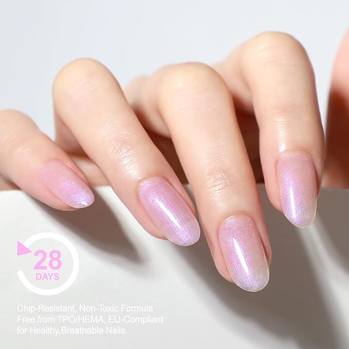 Hema Free Builder Base Gel, For Strengthens Damaged Thin Nails, Hypoallergenic Soak Off Shimmer Builder Gel, Vegan, Streak Free, LED & UV Lamp Needed