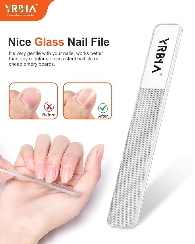 Nail Clippers with Glass Nail File, YRBIA 3 Piece Ultra Sharp Nail Clipper Set, Professional Fingernail & Toenail Clippers Nail Cutter for Men and Women (Champagne)