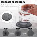 Diatomaceous Earth Coasters Set of 4，Cool Absorbent Quick-Dry Drink Coasters - Image 3