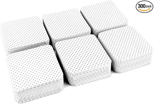 300 Pcs Lint Free Nail Wipes, Non-Woven Nail Polish Remover Pads Nail Polish Wipes for Nail Polish Removal Eyelash Extensions DIY Nail Art Supplies (White)
