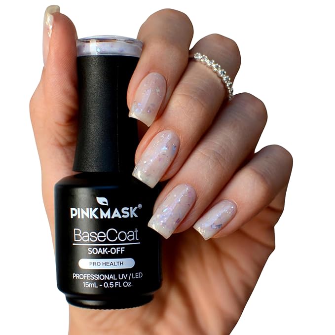 PINK MASK Gel Color Nail Polish White Quartz - Col. My Precious 15ml / o.5 oz - UV/LED Gel Polish, Non Wipe, Long Lasting, Soak Off Formula