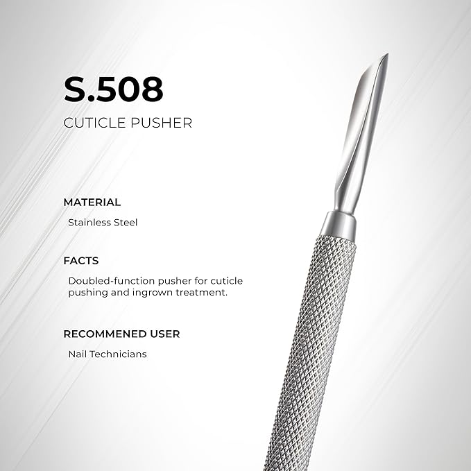 NGHIA Pusher - S-508 (Stainless Steel) | Double–Ended Nail Cleaner and Cuticle Pusher | Premium Quality for Nail Care | Ergonomic Design | Suitable for Professional & Home Use