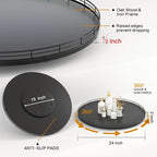 Oroyutor 24-Inch Extra Large Oak Lazy Susan - Image 2