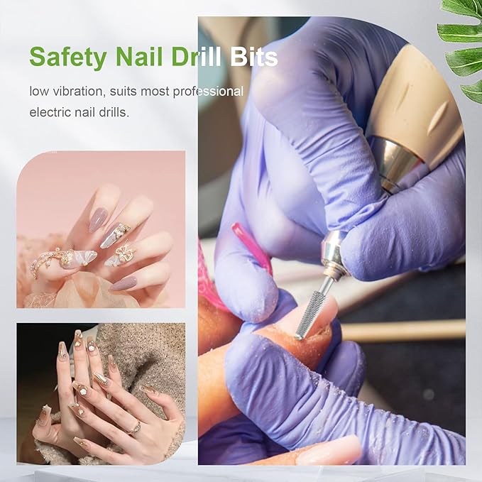 Cnynail 3/32" 4.0MM Small Cone Clean Medium Grit Carbide Cuticle Cleaner Bit for Electric Nail Drills – Professional Manicure Tool for Nail Salons and Home Use (F Grit. Silver)