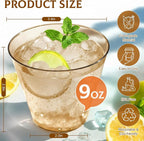 Glowserve 9 OZ Brown Disposable Plastic Cups Cocktail Cup 50 Pack | Fancy - Image 4