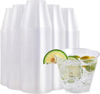 FOCUSLINE 200 Count 9 oz Clear Plastic Cups | Disposable Heavy Duty Hard by FOCUSLINE