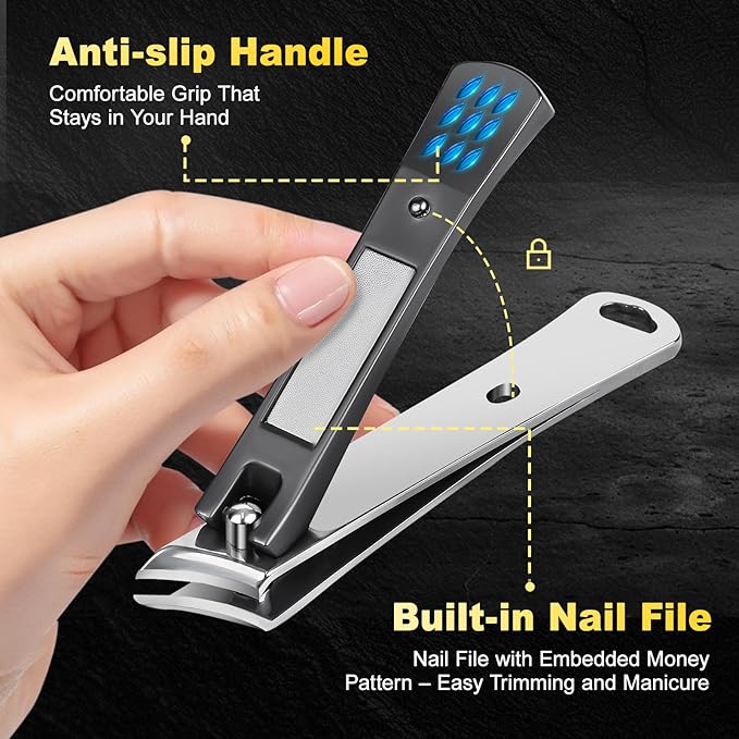 Ingrown Toenail Tool for Pain Relief, 45° Precision Toenail Clippers for Thick Nails, Easy-to-Use Pedicure Nipper with Non-Slip Grip for Seniors, Men, Women
