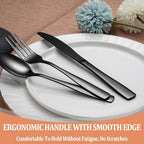 40 Pcs Black Silverware Set, Stainless Steel Flatware Set - Image 5