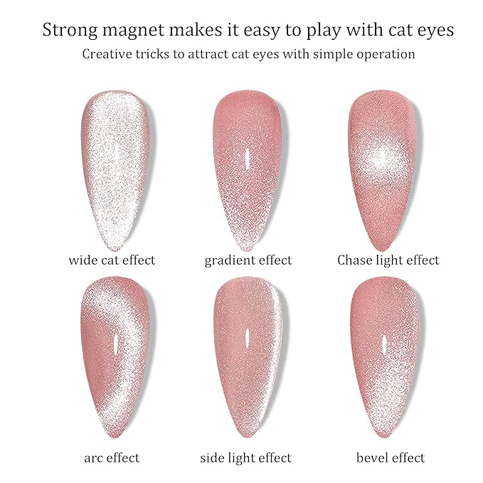 4 Pieces Extra Large Cylindrical Cat Eye Magnet for Nails Double-Head Magnetic Gel Polish Stick Multi-Function Nail Magnet Strong Magic Cat Eye Manicure Design Tool