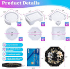 LET'S RESIN 18 Pcs Coaster Resin Molds Silicone, Coaster Molds | - Image 2