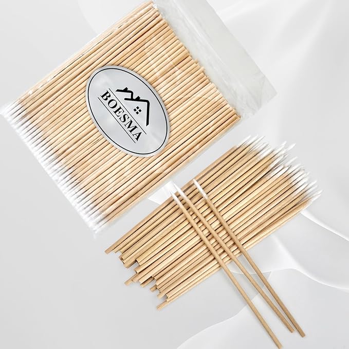 2200Pcs Pointed Cotton Swabs in Storage Box - Precision Microblading Cotton Swabs with Wooden Sticks for Makeup, Cleaning Nail Polish, Eyebrow, Tattoo Permanent Supplies, Craft