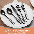 40 Pcs Black Silverware Set, Stainless Steel Flatware Set - Image 4