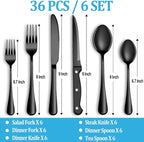 36 Pcs Black Silverware Set - Image 2