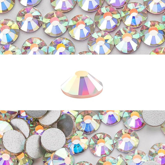 Novani 3000 Pieces Flatback Rhinestones Glass Round Gems AB Crystals for Nail Art DIY Crafts Clothes Shoes,SS12,3.0-3.2mm