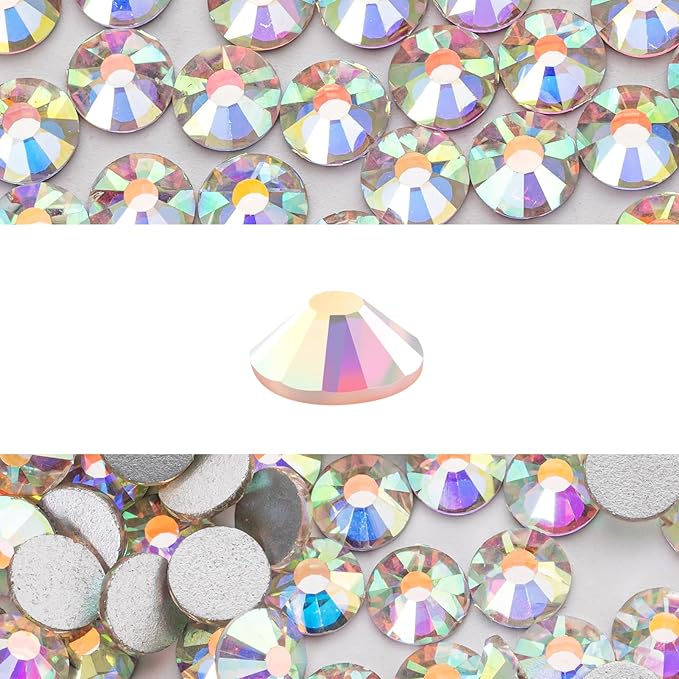 Novani 3000 Pieces Flatback Rhinestones Glass Round Gems AB Crystals for Nail Art DIY Crafts Clothes Shoes,SS10,2.7-2.9mm