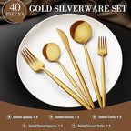 CEKEE 40-Piece Gold Silverware Set - Image 2
