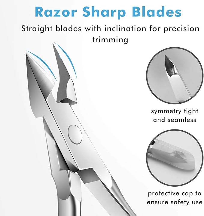 6 Packs Cuticle Trimmer with Pusher - Professional Stainless Steel Cuticle Nippers Cutter Clippers and Cuticle Remover Manicure Tools for Fingernails Toenails (silver)