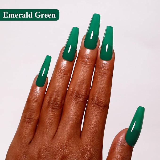 Imtiti Green Gel Nail Polish, 15ML Dark Emerald Autumn Winter UV LED Soak Off Polish, DIY Nail Art Starter Manicure Salon Kit