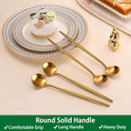 DEHOV Satin Gold 6.7 Inches Coffee Spoon, 4 Pieces Stainless Steel 18/10 Tea - Image 5