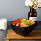 AmorArc 32oz Square Cereal Soup Bowls, Stoneware Bowls Set of 4 - Image 5