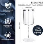 Ciaell 12 Pack Silver Plastic Wine Glasses - Image 2