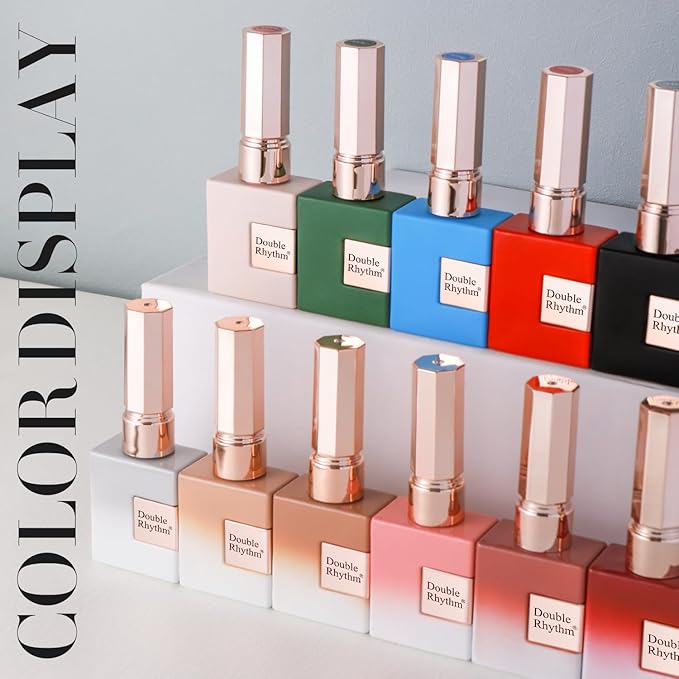 Double Rhythm 0.5Oz Translucent Gel Polish Sheer Neutral Natural Light Milky Same Color Same Bottle 15ML Jelly Art DIY at Home (Neutral Nude Pink-A1368)