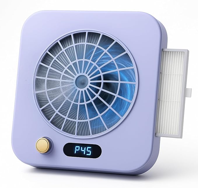 Nail Dust Collector Rechargeable, Nail Dust Vacuum with Reusable Filter, 4300 RPM Power Suction Nail Tech Fan Extractor for Acrylic Gel Polish Manicure at Salon & Home