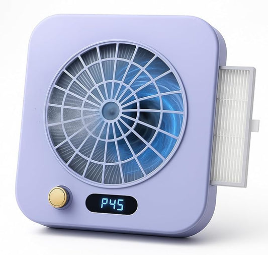 Nail Dust Collector Rechargeable, Nail Dust Vacuum with Reusable Filter, 4300 RPM Power Suction Nail Tech Fan Extractor for Acrylic Gel Polish Manicure at Salon & Home