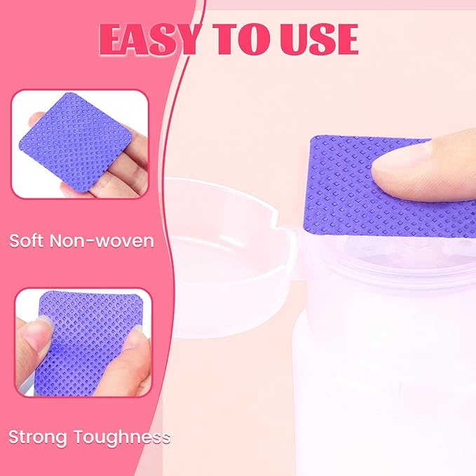 MAYEEN Lint Free Nail Wipes 400PCS Non-Woven Fabric Nail Polish Remover Wipes No Lint Nail Wipe for Gel Nails Eyelash Extensions Glue Cleaning Pad Nail Supplies