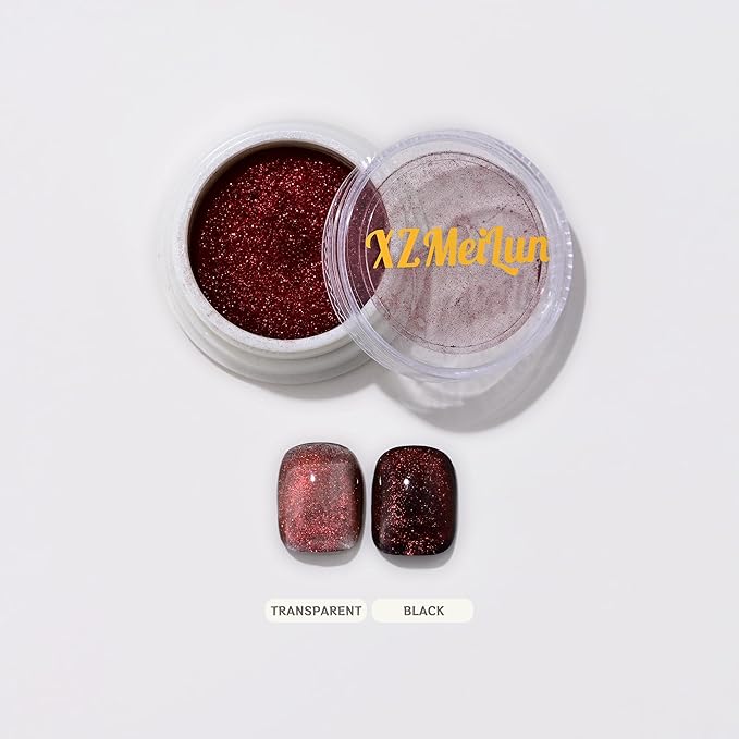 Cat Eye Nail Powder, Big-Capacity 0.8g 9D Cat Eyes Magnetic Powder Red Magic Mirror Effect Pigment Holographic Nail Art Glitter, Can Mixed with Builder Gel Nail Polish for Use