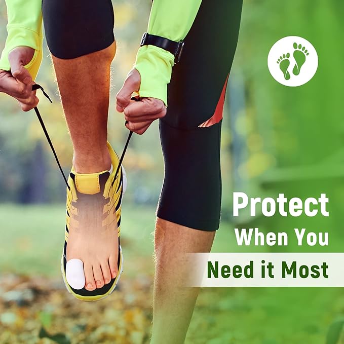 Bukihome Big Toe Protectors 10 ct, Silicone Toe Caps to Cushion Toe Blister, Corn, Callus, Great for Running, Walking, Stop Toe Pain (Large, White)