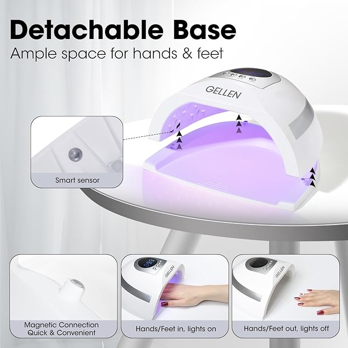 Gellen UV Nail Lamp, 268W UV Light for Nails Professional Fast Curing Nail Dryer, LED Nail Lamp with 4 Timers, 66 LED Beads, UV Nail Light Nail Lamp Gift for Women Girls