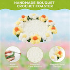 Crochet Flower Coasters, Handmade Bouquet Coasters - Image 4