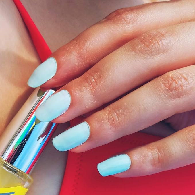 MODE Nail Polish Pastel Blue Mint Nail Lacquer, Long Lasting Pigment Rich Color, Chip Resistant Strength, UV Protection, Made in NY USA, 7 Soir Le Vernis Girl Meets Boy