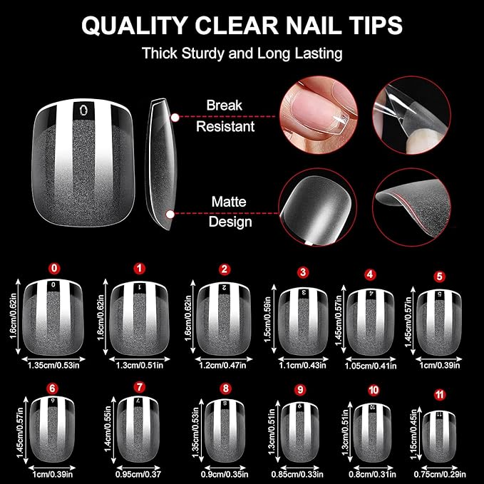 Major Dijit Gel Nail Kit - Beginner Gel Nail Set with Nail Drill, 0.5oz 4-in-1 Nail Glue, 500PCS Short Square Nail Tips, UV Lamp for Nail Extension & Art
