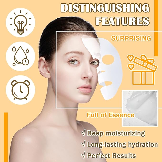 20 Pcs Facial Sheet Mask,Hydrating Face Masks Skincare Gift Set,Moisturizing Soothing Facial Masks,Easy to Use & Nourishing Face Mask Skin Care Set