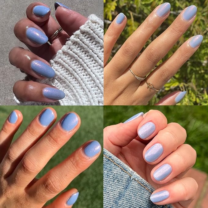 Olive & June Quick Dry Nail Polish | Instant, Fast-Drying, Smudgeproof Color | 15-free, Vegan, Cruelty-Free Formula | Lasts up to 5 Days | Salon-Quality Manicure at Home | Charming Periwinkle Shimmer