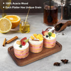 Acacia Wood Serving Tray Decor Small Cheese Charcuterie Boards Wooden Plate | - Image 3