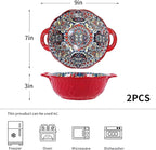 2 Pack Boho Ceramic Serving Bowls - Image 4