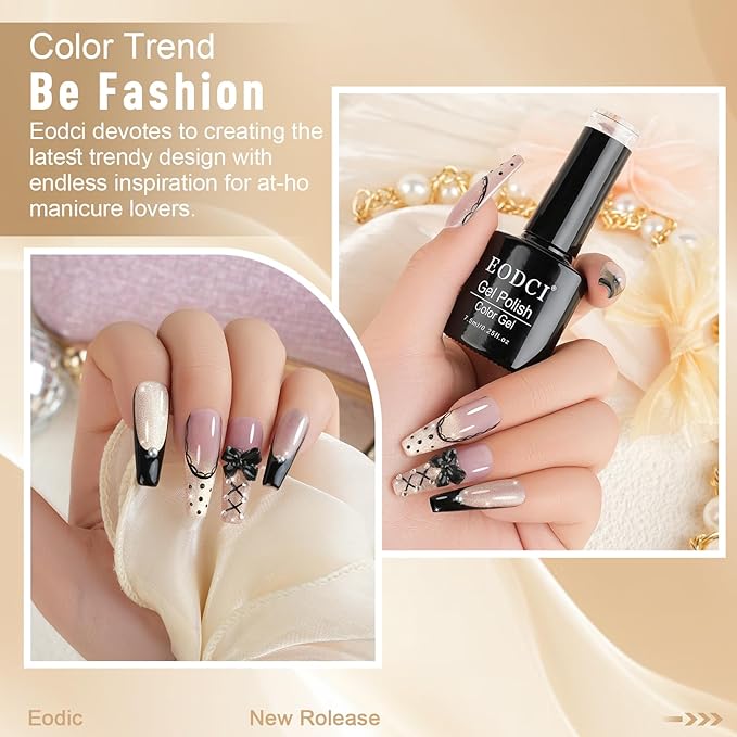 Cat Eye Gel Nail Polish Set - 6 Colors Magnetic Gel Polish with Glitter & Holographic Effect, Semi-Transparent Soak Off LED Nail Art DIY Salon Gifts for Women