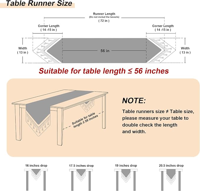 Loom and Mill Luxury Elegant Damask Table Runner 72 inches Long, 13x72 inch - Image 2