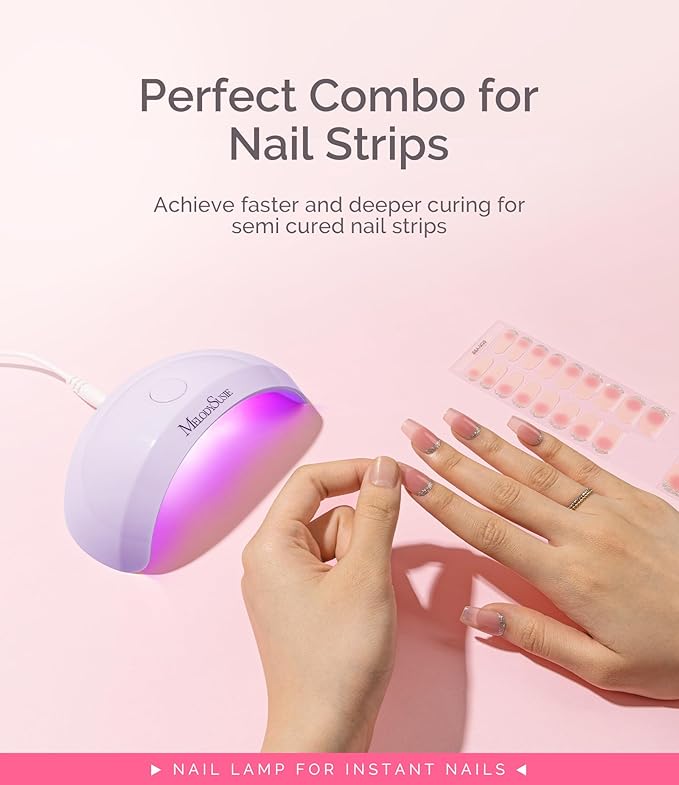 MelodySusie Starter-Friendly LED UV Nail Lamp with 2 Timers, Pocket-Sized for Handheld & Desktop Use, P-art04 UV Light for Gel Nail Especially Instant Nails, Base/top Coat & Half-Cured Gel (Purple)