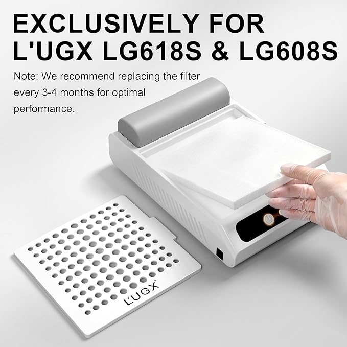 L'UGX 2Pcs Reusable Nail Dust Collector Filters for L'UGX Professional Rechargeable Nail Dust Vacuum Machine LG618S